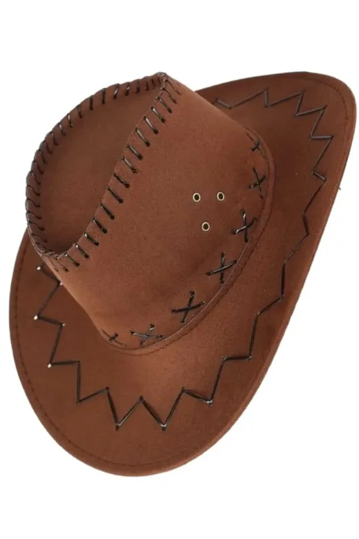 Çocuk Unisex 20'li Nubuk Kovboy Şapkası ( 8-14 Yaş )