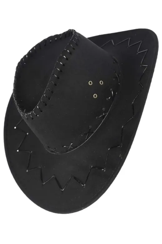 Çocuk Unisex Bandanalı 5'li Nubuk Kovboy Şapkası ( 8-14 Yaş )