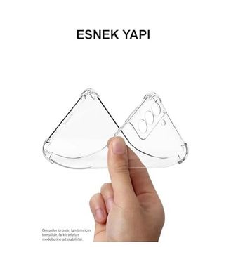 000-art 57855210132303680184975 Apple İphone 15 Pro Kapak Kamera Korumalı Airbag Antishock Köşe Korumalı Şeffaf Silikon Kılıf 50 X 22