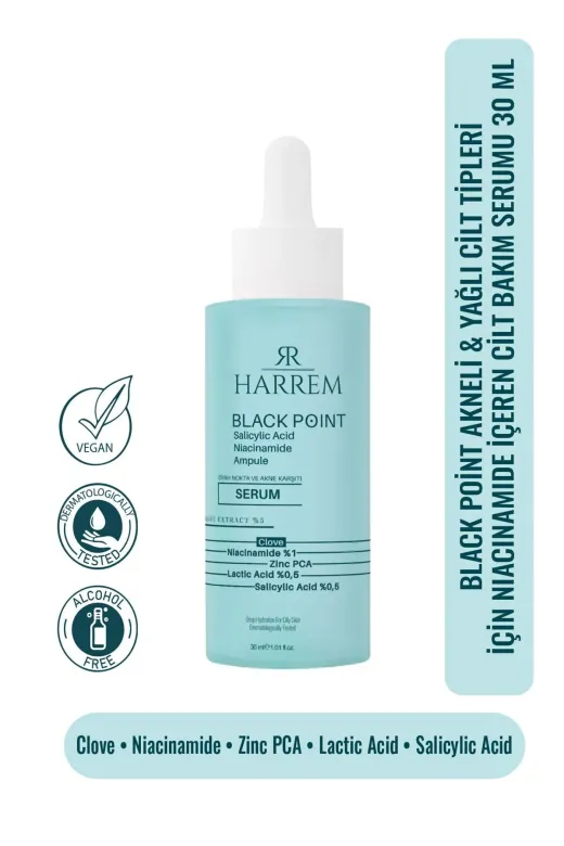 00539 Akneli&yağlı Cilt Tipleri İçin Niacinamide İçeren Cilt Bakım Serumu 30 Ml Black P.int