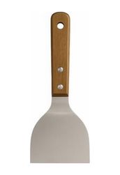 0neformehome 57855210128914380184975 Ahşap Saplı Paslanmaz Çelik Spatula 24Cm Eğilimli Çok Amaçlı Mutfak Spatulası Izgara, Burger, Sebze, Temizlik İçin Profesyonel Metal Spatula 0