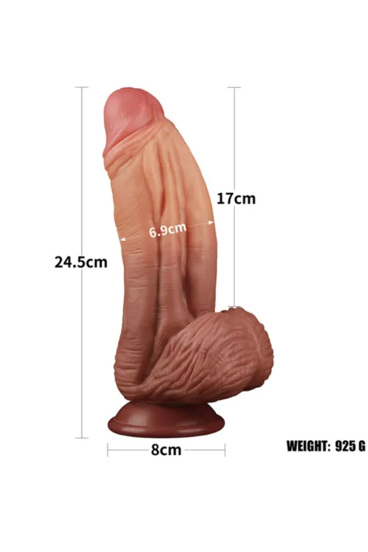 10 İnç Dual Layered Platinum Silicone Cock Dildo