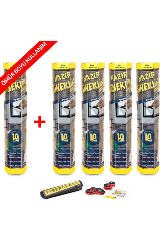 100% Turkish Design MC1456717 Hazır Sineklik 75X150 Cm (Pencere Için) - 5 Li Paket