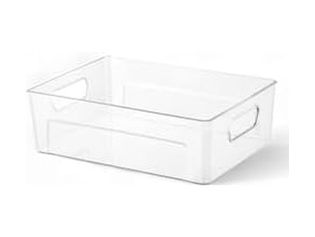 1000 Melocej 57855210125394080184975 Kırılmaz Ultra Dayanıklı Buzdolabı Düzenleyici Organizer Kutu Şeffaf - 30X21X9 Cm 812 Açık Bej