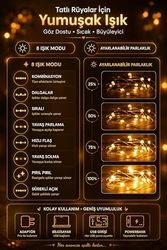 1001 Hediye 57855210123788080184975 8 Mod Perde Ledi 300 Led 3X3M 10 Sarkıt Led Yılbaşı Oda Dekoru Kumandalı Peri Perde Led .