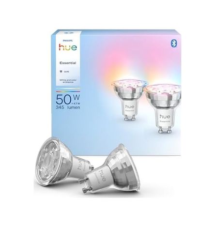 1001Hediye 57855210123987280184975 Hue Essential 4.7W Gu10 345 Lumen Renkli Akıllı Spot Ampul 2&apos Li Ekopaket