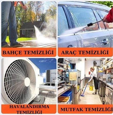 1001Hediye TRİTHLTUCZARAÇYIKAMAMAVİ3-BLNCCC Şarjlı Ve Yüksek Basınçlı Oto Yıkama Makinesi Ve Sulama Tabancası Bahçe Yıkama Makinesi