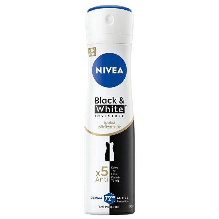 10168574 Nivea Kadın Sprey Deodorant Black & White Invisible İpeksi Pürüzsüzlük 150 Ml