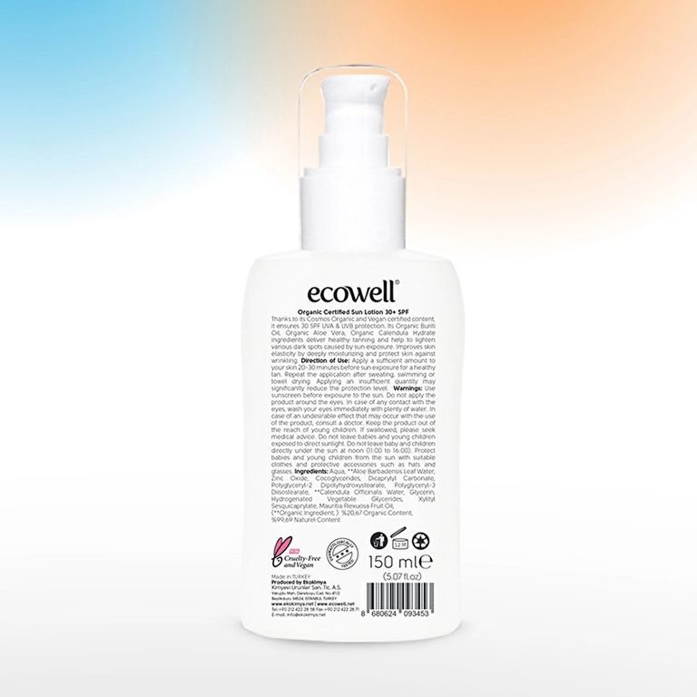 10202009 Ecowell Spf30 150 Ml Organik Güneş Losyonu
