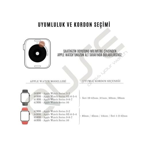 10LİNE AKSESUAR 131616375 Örgü Kordon, Apple Watch Series 11,10,9,8,7,6,5,3,se,se2,se3 İle Uyumlu, Ayarlanabilir, 42Mm/41Mm/40Mm/38Mm Ve 46Mm/45Mm/44Mm/49Mm -
