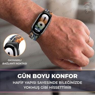 10LİNE AKSESUAR 132739228 Xiaomi Mi Band 10/9/8 İle Uyumlu Örgü Loop Kordon Manyetik Toka Mekanizmalı Yumuşak Ve Konforlu Smart Band10 Kordon Terletmeyen Hafif Ve Elastik Kumaşlı Mi Band 10 Kordonu -