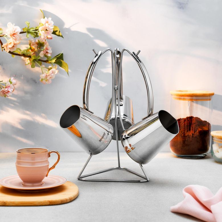 ₺1199 Schafer Fabian 3 Lü Çelik Cezve Seti 4 Parça-Inox
