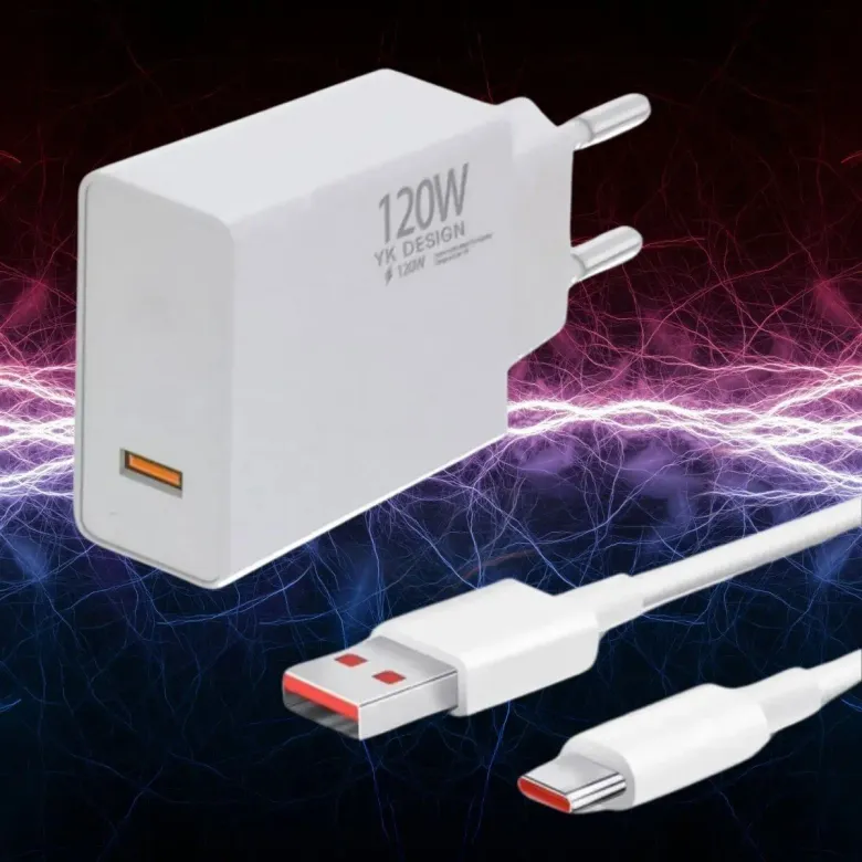 120W USB Hızlı Type C Uçlu Kablolu Şarj Aleti (4745)