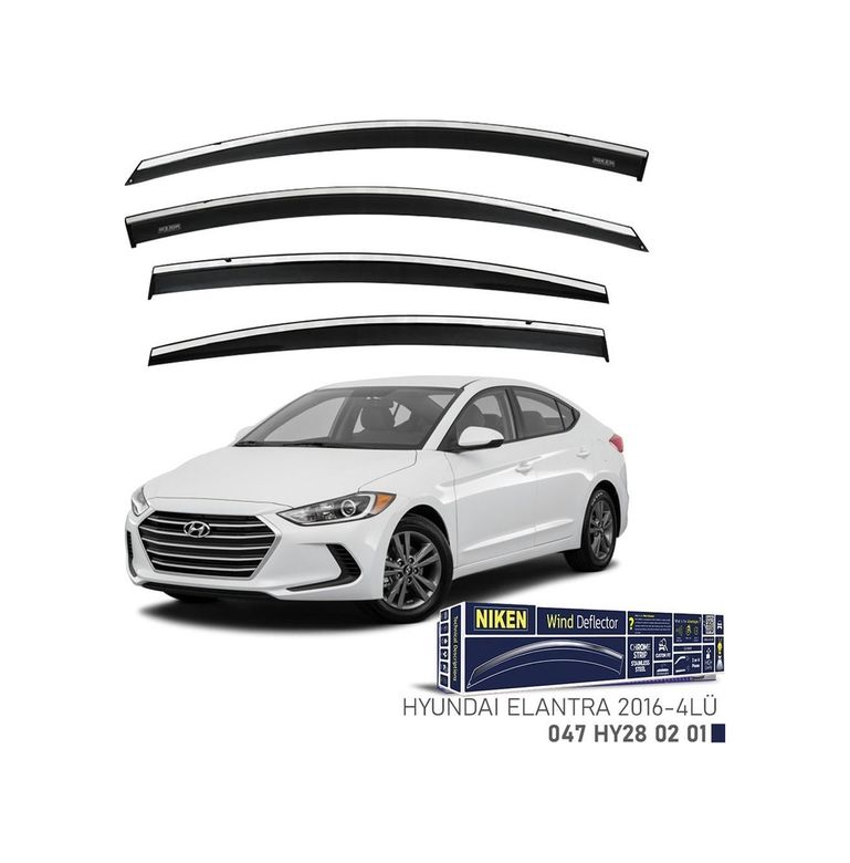 122396328 Niken Hyundai Elantra Cam Rüzgarlığı Kromlu 4&apos Lü 2016+Sonras