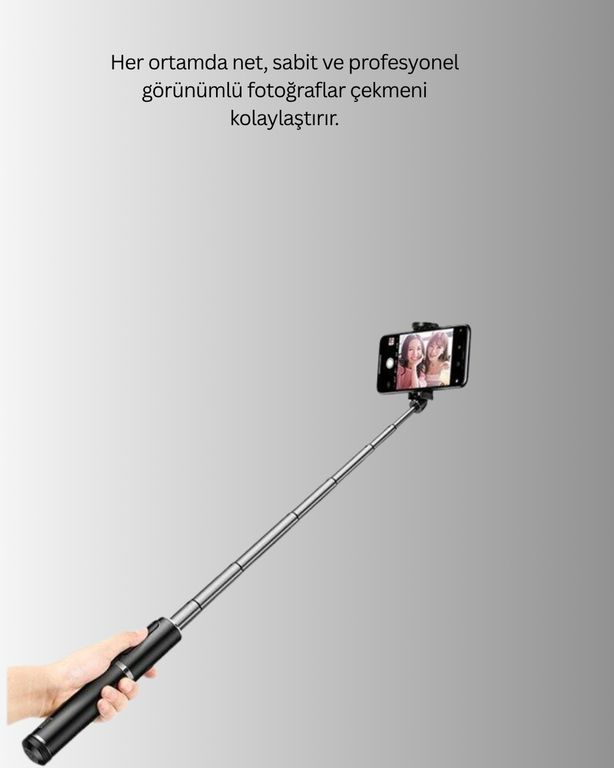 123980618 Bluetooth Selfie Çubuğu Katlanabilir, Uzaktan Kumandalı Diğer