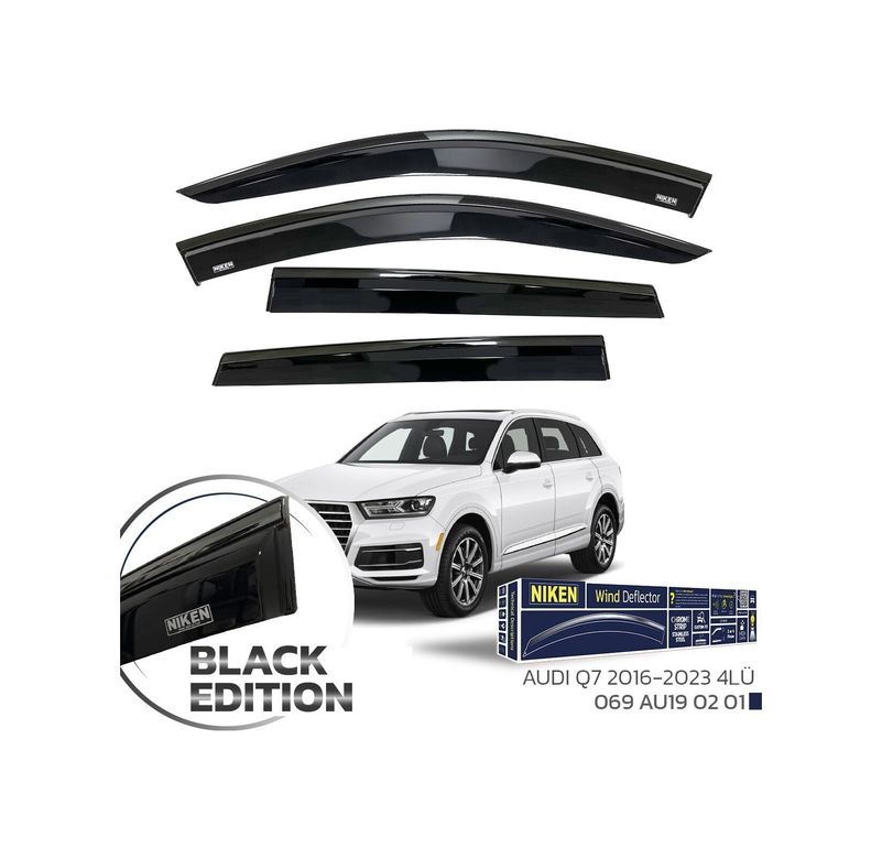 126037109 Niken Audi Q7 Black Edition Kromlu Cam Rüzgarlığı 4Lü 2016-2023 A