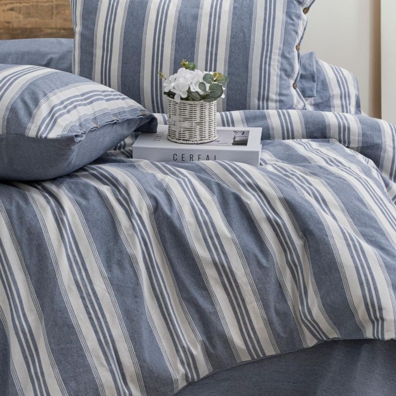 ₺1.299,00 Schafer Home Clasy İpliği Boyalı Çk Nevresim Takımı 4 Parça İndigo