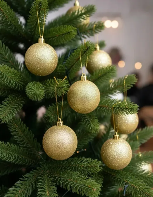 12'li Gold Yılbaşı Çam Ağacı Süsü (5cm)