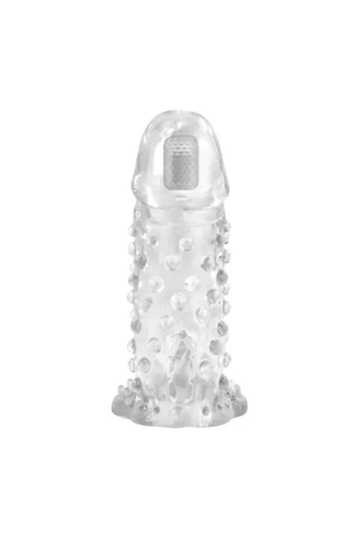 13,5 Cm Klitoral Uyarıcılı Titreşimli Şeffaf Penis Kılıfı