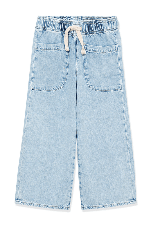 13842734 Wide Leg Kız Çocuk Loco Kot Pantolon M7010405 86710 Açık Mavi