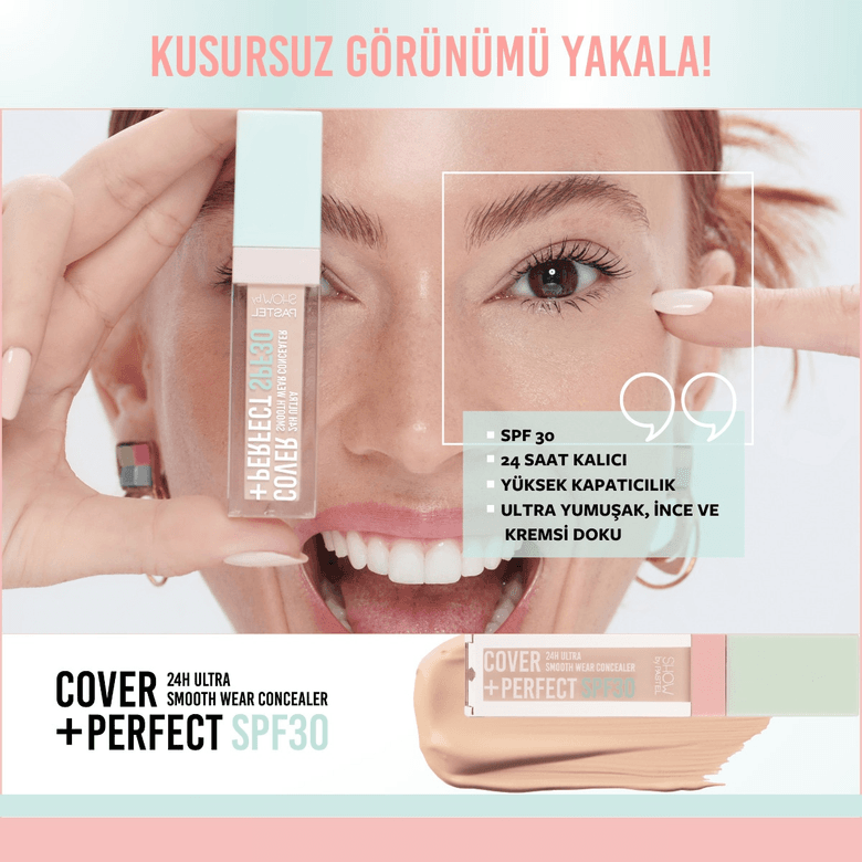 1395618 Pastel Cover Perfect Concealar Spf30 Ultra Kapatıcı, 303 Baby Powder
