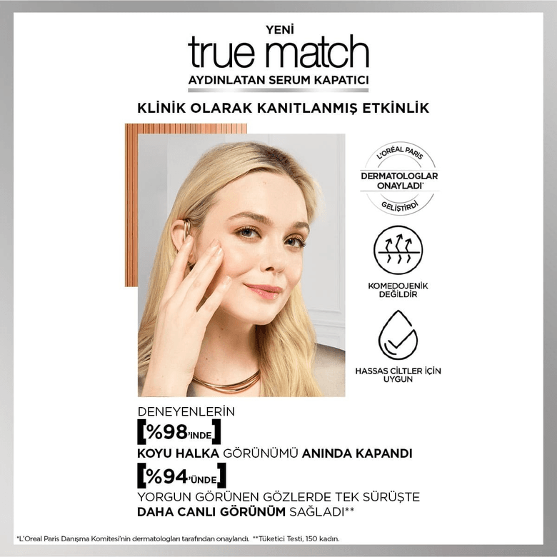1397550 Loreal Paris True Match 1N Light Aydınlatan Serum Kapatıcı