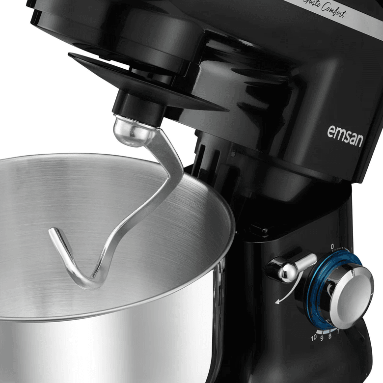 13999 Emsan Bella Gusto Comfort Kıyma Çekme Aparatlı Hamur Yoğurma Makinesi Siyah 1300W 5,5L