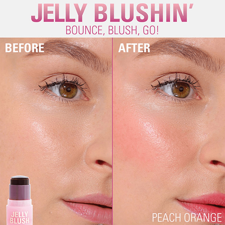 1435511 Revolution Jelly Lip Cheek Peach Orange Stick Allık