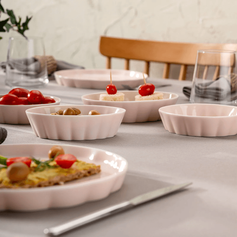 1.499 TL.. Emsan Cozy 14 Parça 6 Kişilik Porselen Kahvaltı Takımı Pembe