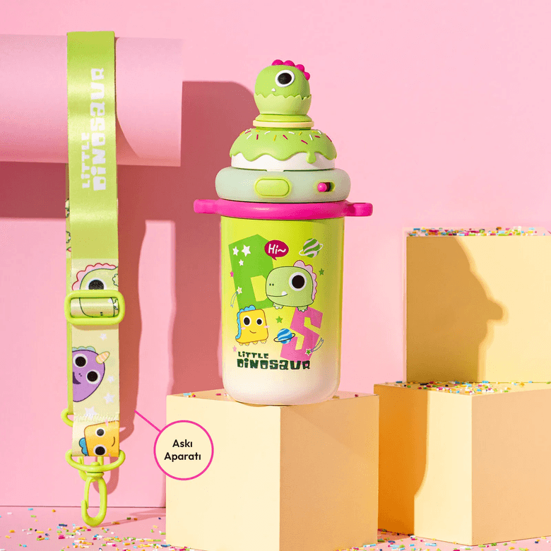 1500.. Emsan Baby Dinosaur Termos Yeşil 450 Ml