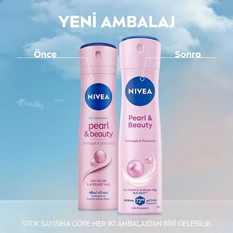 18000156 Nivea Pearl Beauty 150 Ml Ve Pearl Beauty 150 Ml Kadın Sprey Deodorant