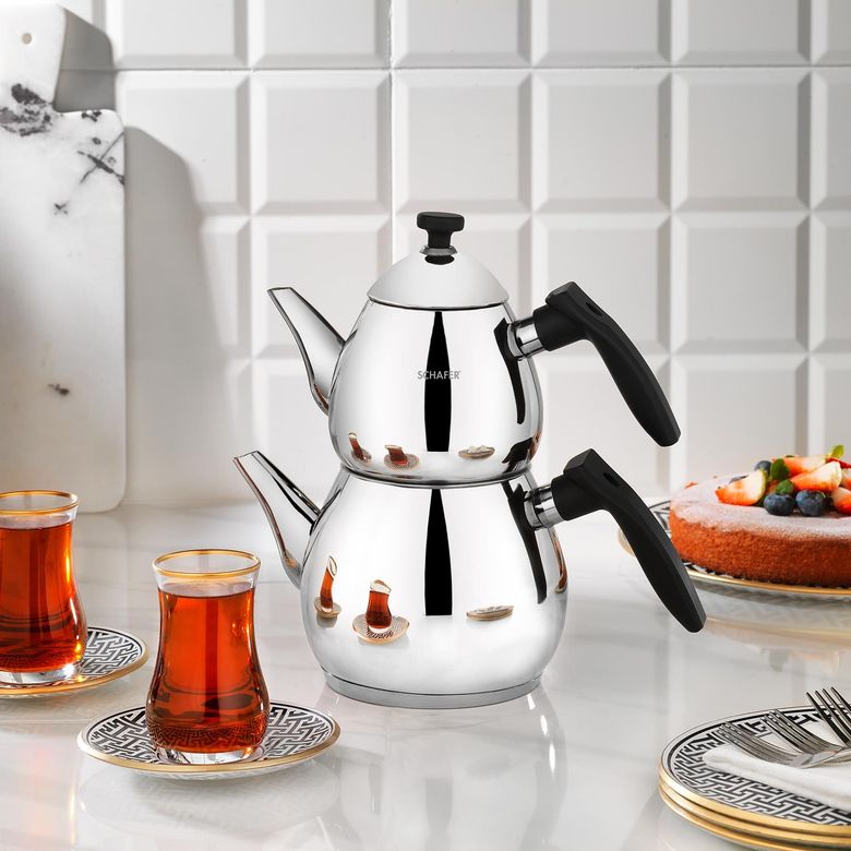 1.899,00*- Schafer Tea Chef Küçük Boy Çaydanlık Takımı 4 Parça-Siyah