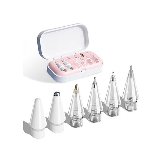 1Atlas 131617634 Psr Aksesuar Apple Pencil Uyumlu Yedek Kalem Uçları 6 Lı Set Özel Taşıma Kutulu Pembe