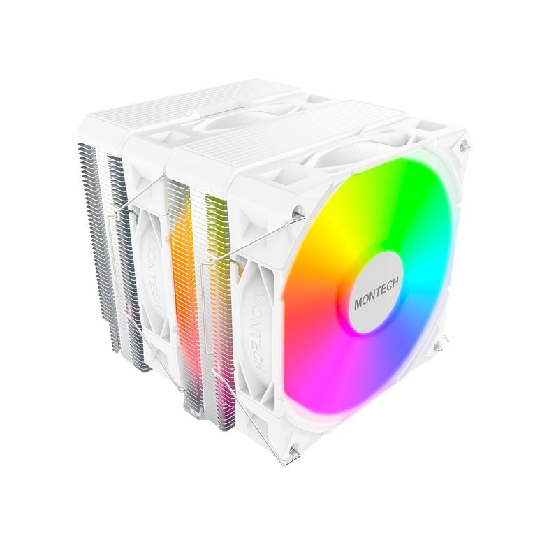 1st Player 132313392 Nx600 Argb 6 Isı Borulu Ve Premium Üst Kapaklı Çift Kule Cpu Hava Soğutucu 28Mm E28 Argb Premium Fan Lehimli Bakır Taban Üstün Isı Dağılımı Tüm Intel Ve Amd Soket Desteği Beyaz