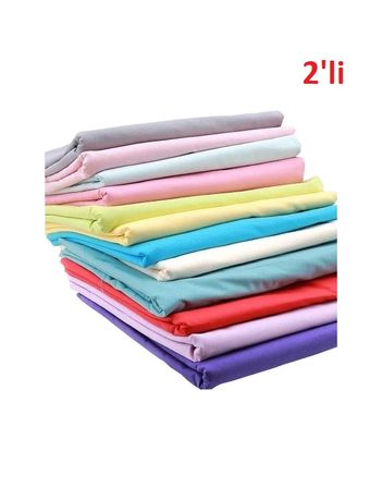 2 Adet 50x130 Karı Koca Yastık Kılıfı Uzun Yastık Kılıfı 50x130 Karışık Renkli