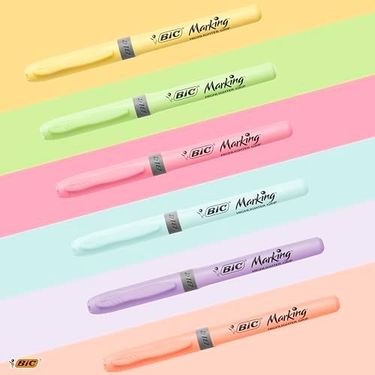 222 Concept 57855210120423380184975 Intensity Highlighter Grip Pastel Marker Fosforlu Kalem 6&apos Lı Blister, Su Bazlı Mürekkep, 6 Pastel Renk, Kauçuk Tutaçlı 103 Ivory