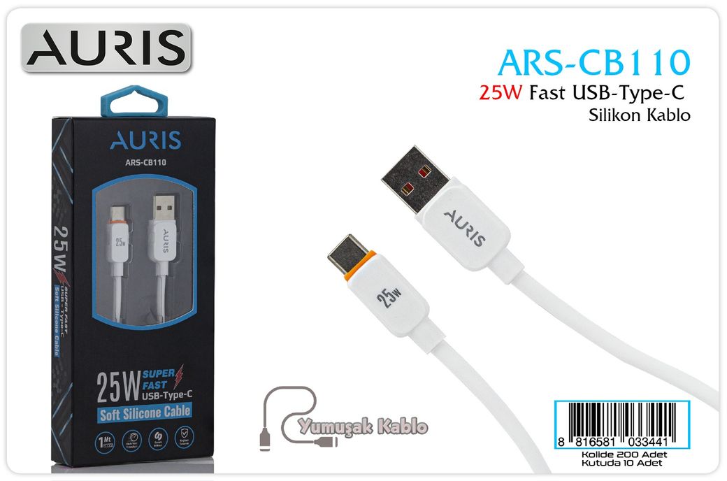 25W Fast Usb-Type-C Silikon Kablo