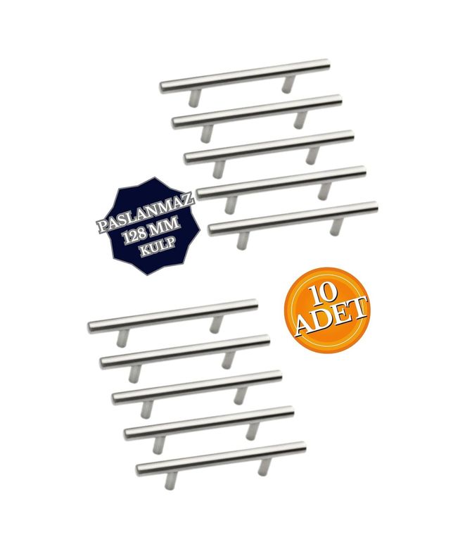 2Stories 57855210123958880184975 Paslanmaz Metal Kulp, Inox Dolap Çekmece Mobilya Kulbu, Tv Ünitesi Yatak Odası Vestiyer Mutfak İçin 128 Mm, Adet, 10 Açık Kahverengi