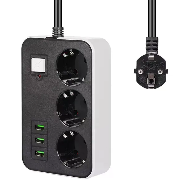 3 USB’li 3’lü 1.8 m Akım Korumalı Priz (4745)