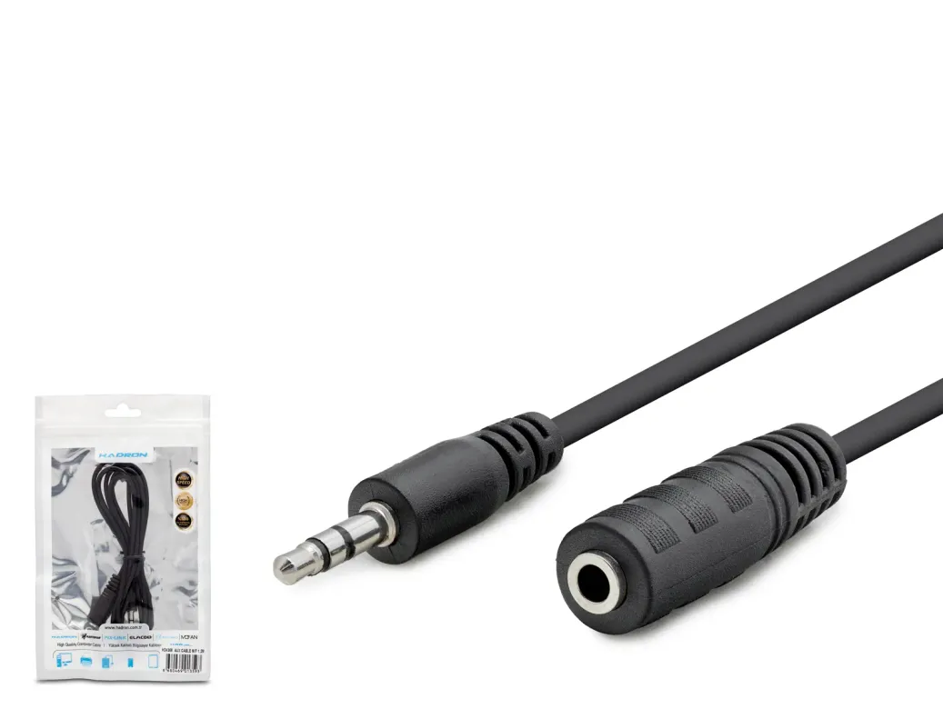 3.5 Mm Aux Uzatma Kablosu 1.2 M - Siyah HDX1004