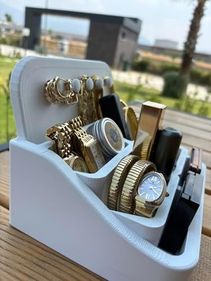 3D 57855210125294580184975 Takı, Saat Ve Kozmetik Organizeri - Şık Ve Modern Tasarım, Mükemmel Fonksiyonellik Beyaz 100