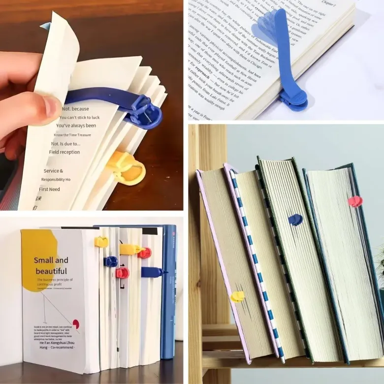 3’lü Otomatik Kitap Ayıracı – Akıllı Silikon Yer İmi Klips Seti, Okuma Severler İçin Pratik Kitap Aksesuarı (4745)