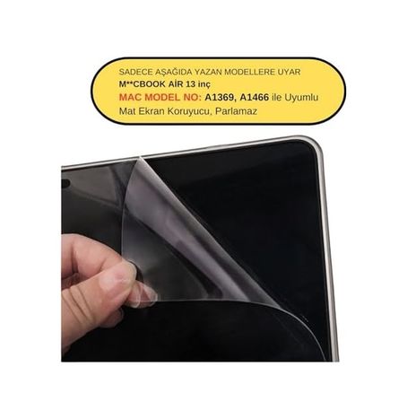 3M 126630895 Macbook Air 13 İnç Uyumlu Mat Anti Glare Ekran Koruyucu Yansıma Önleyici Konforlu Görüntü Usb-A Nesil A1369 A1466 Şeffaf