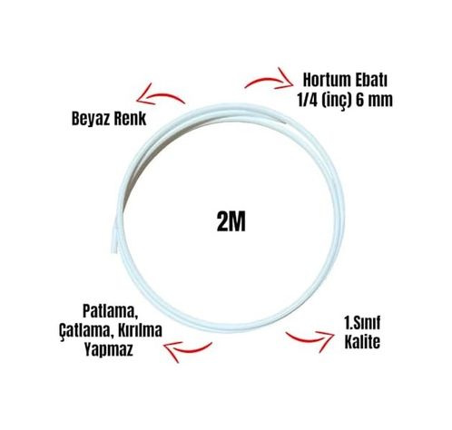 3M 57855210126593180184975 Su Arıtma Cihazı Hortumu 6 Mm 1/4" İnç 2 Metre Tüm Markalara Uyumludur