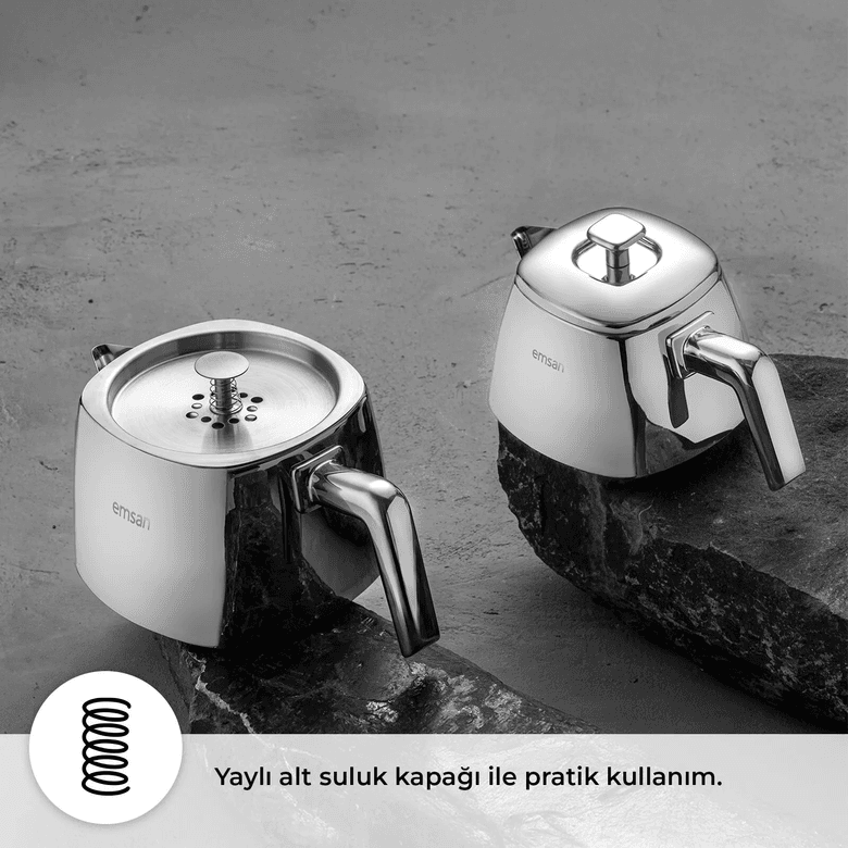 4000; Emsan Tea Time Midi Çaydanlık Takımı 1L & 2L