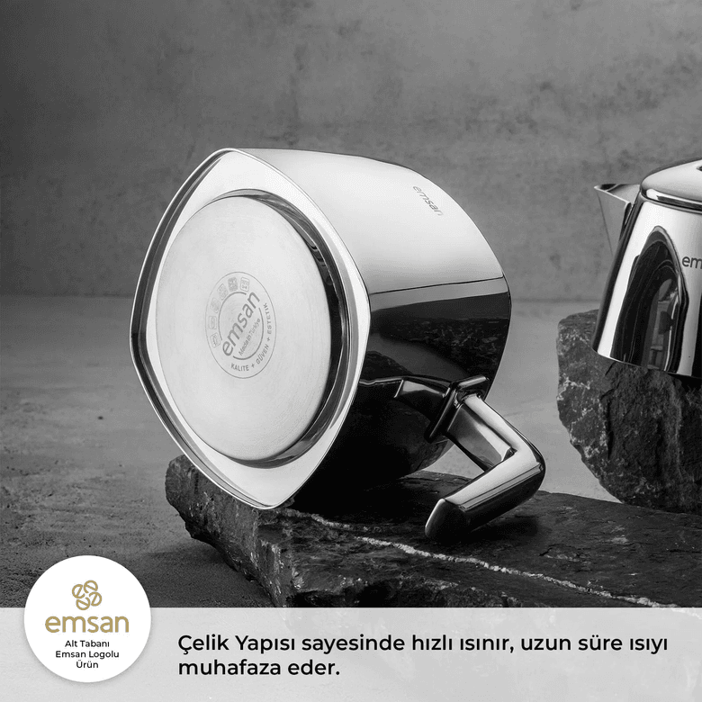 4000; Emsan Tea Time Midi Çaydanlık Takımı 1L & 2L