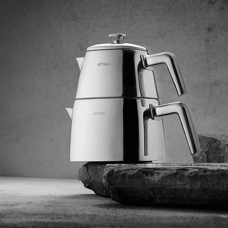 4000; Emsan Tea Time Midi Çaydanlık Takımı 1L & 2L