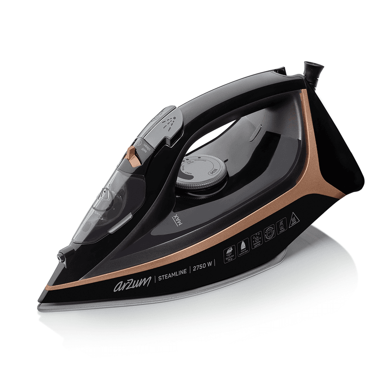 4299- Arzum Arzum Ar6025 Steamline Optimal Seramik Taban Buharlı Ütü 2750W, 190 G/min Şok Buhar, Siyah