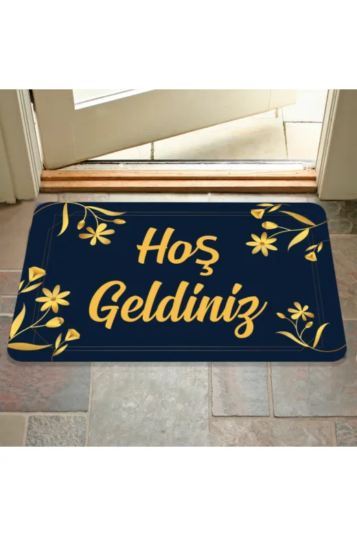 4455615ghgb44651001 Hoş Geldiniz Yazılır Dekoratif Dış Kapı Önü Ve Iç Mekan Paspası Yıkanabilir