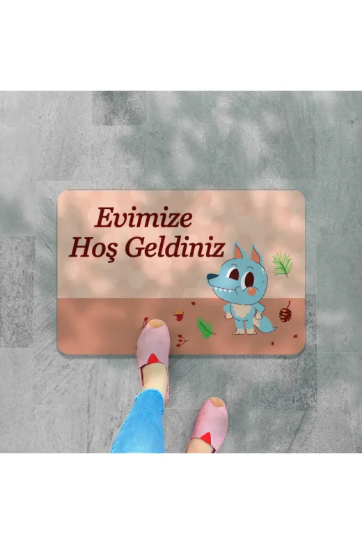 45615g554651001 Hoş Geldiniz Yazılır Dekoratif Dış Kapı Önü Ve Iç Mekan Paspası Yıkanabilir